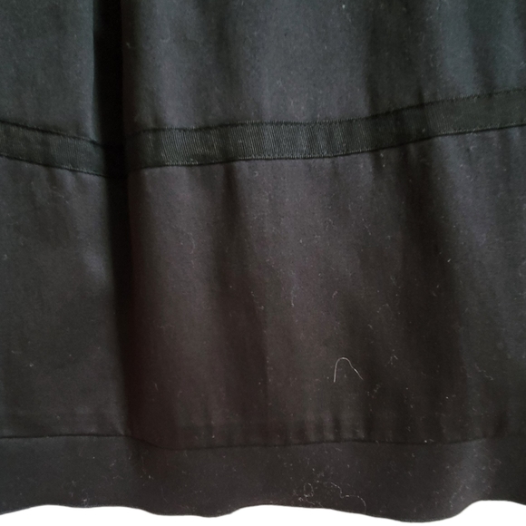 Lili Bleu Black Brushed Cotton A-Line Midi Skirt Inverted Pleats Hem Detail 10 - Picture 5 of 11